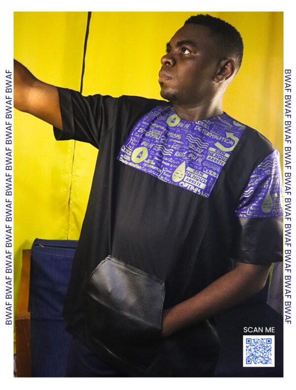 Afro-chemise Itinga by BWAF – Noire avec poche